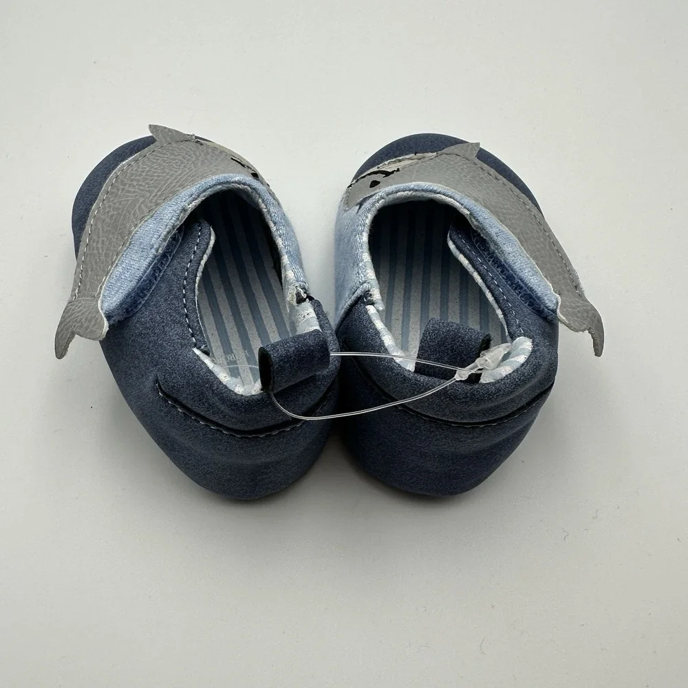 Ro+Me by Robeez Baby Boys Gray Whale Shoes Slip On Soft Sole Unworn 6-12 Months